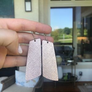 Nickel and Suede metallic rose gold earrings!